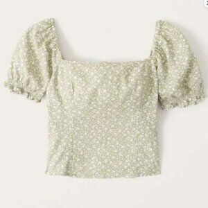 Abercrombie & Fitch | Floral Puff Sleeves Crop M